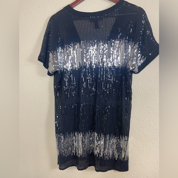 INC size small sequined black and silver top - Picture 3 of 4